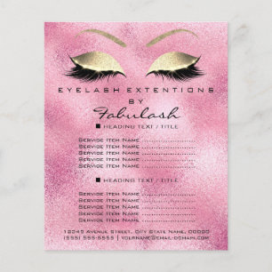 Makeup Artist Beauty Salon Gold Glitzer Flyer Pink