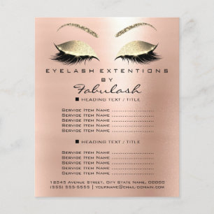 Makeup Artist Beauty Salon Gold Glitzer Flyer Pink