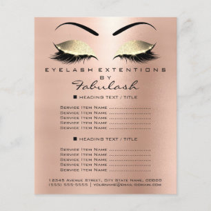 Makeup Artist Beauty Salon Gold Glitzer Flyer Pink