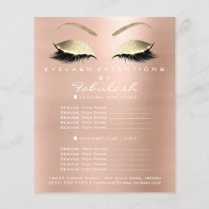 Makeup Artist Beauty Salon Gold Glitzer Flyer Pink