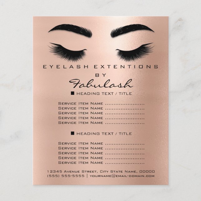 Makeup Artist Beauty Salon Gold Glitzer Flyer WELL (Vorne)
