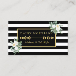 Makeup Artist Beauty Salon Gold Vintage Blume Visitenkarte