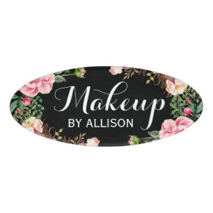 Makeup Artist Beauty Salon Klasse florale Wrap Namenschild