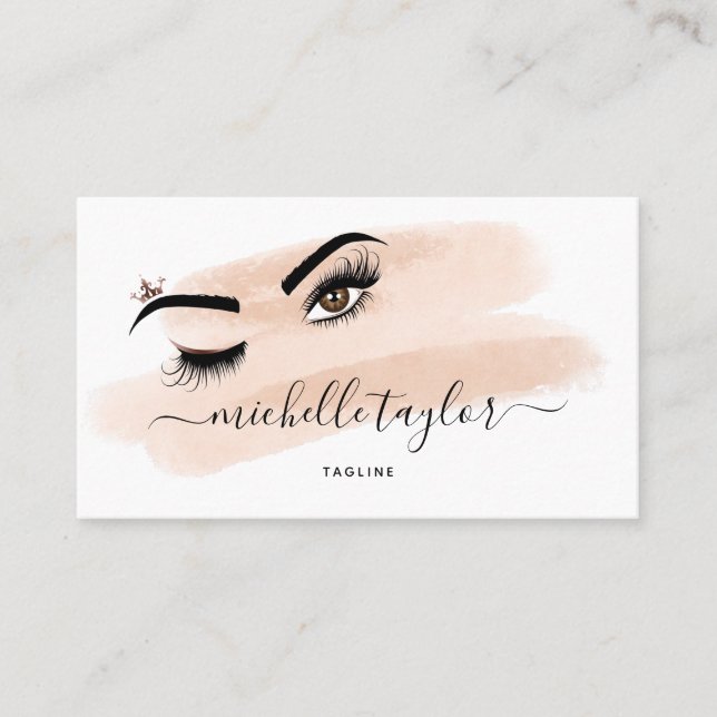 Makeup artist Beauty Salon Lash Extension wink eye Visitenkarte (Vorderseite)