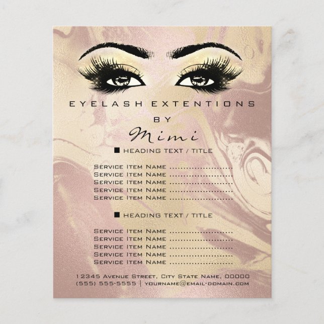 Makeup Artist Beauty Salon Lash Flyer Marmor (Vorne)