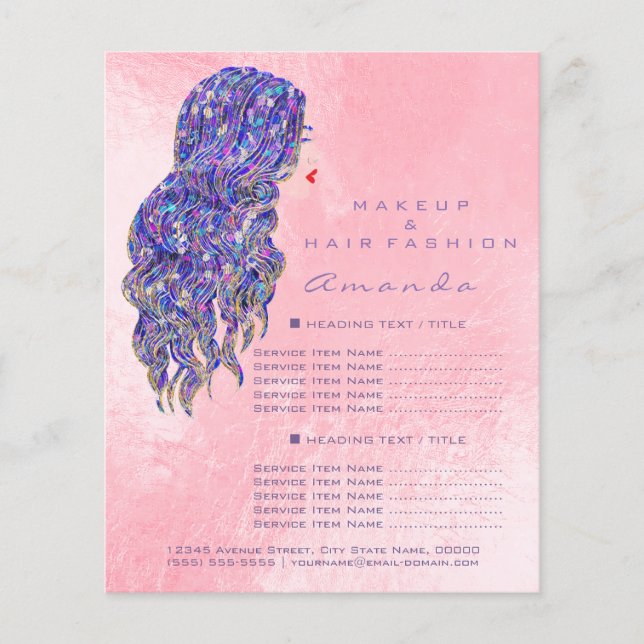 Makeup Artist Beauty Salon Lash Flyer Pastel Ombre (Vorne)