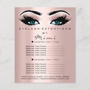 Makeup Artist Beauty Salon Lash Rose Blue Eyes Flyer