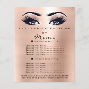 Makeup Artist Beauty Salon Lashes Flyer Augen Rose