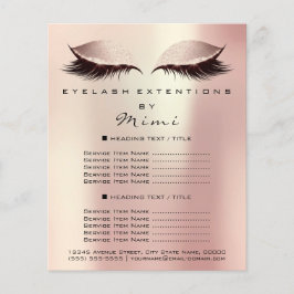 Makeup Artist Beauty Salon Lashes Flyer Rose