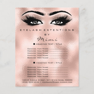 Makeup Artist Beauty Salon Lashes Flyer Rose Rosa