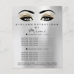 Makeup Artist Beauty Salon Lashes Flyer Silver Lux
