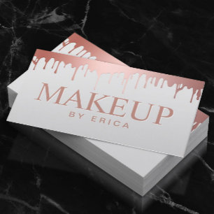 Makeup Artist Beauty Salon Rose Gold Drips Visitenkarte