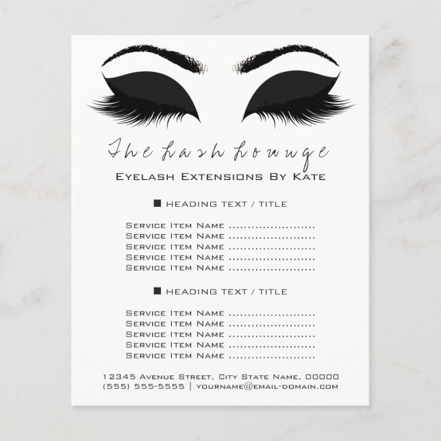 Makeup Artist Beauty Salon Schwarz-weißer Flyer Br (Vorne)