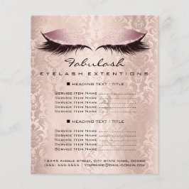 Makeup Artist Beauty Wellness Flyer Pink Damask