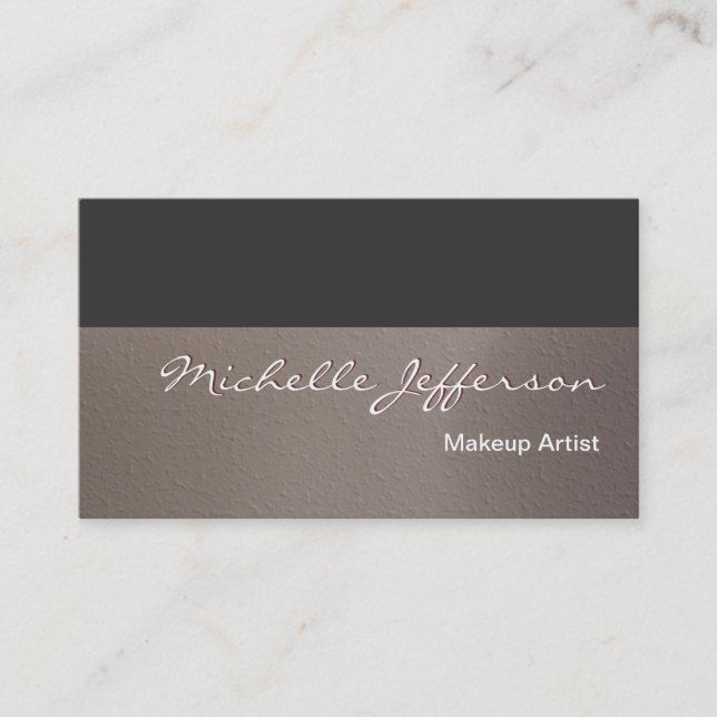 Makeup Artist Beige Gray Background Business Card Visitenkarte (Vorderseite)