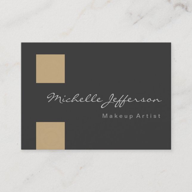 Makeup Artist Beige Gray Chubby Business Card Visitenkarte (Vorderseite)