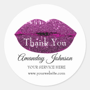 Makeup Artist Berry Kiss Lip Name Vielen Dank Runder Aufkleber