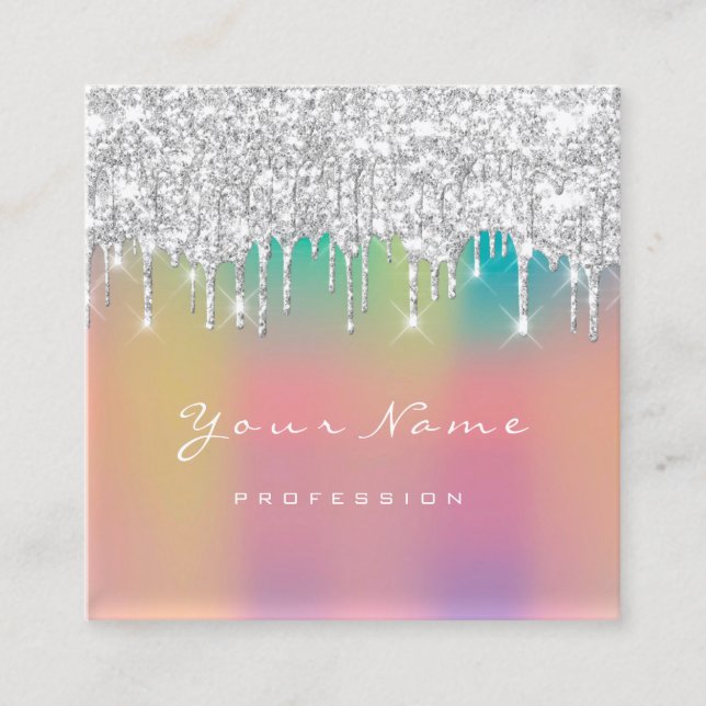 Makeup Artist Beruflich Eyelashes Tropfen Ombre Quadratische Visitenkarte (Vorderseite)
