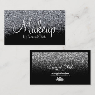 Makeup Artist/Black Glitzer Business Card Visitenkarte