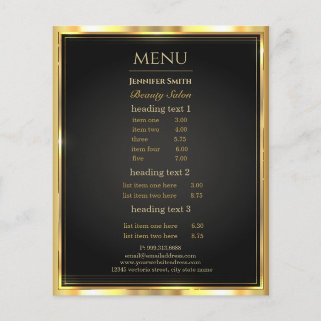 Makeup Artist Black Gold Flyer (Vorderseite)