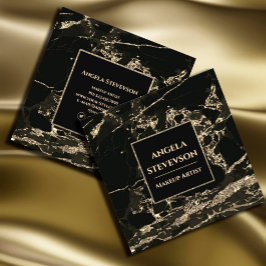 Makeup Artist Black Gold Marmor Business Card Quadratische Visitenkarte