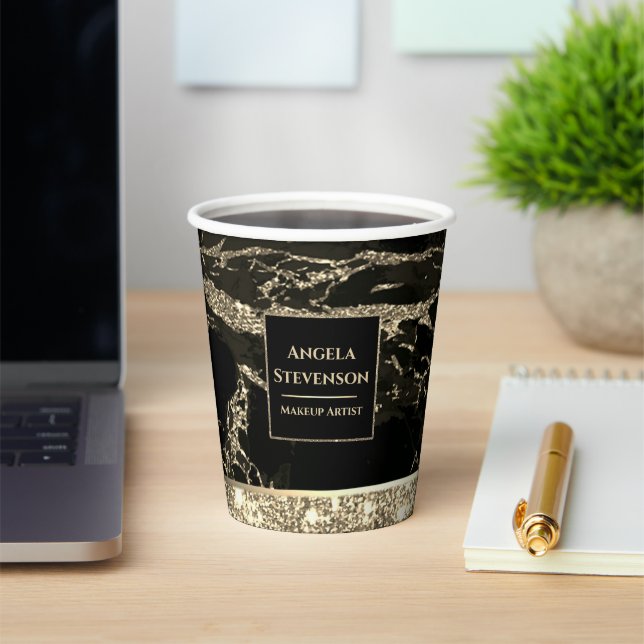 Makeup Artist Black Gold Marmorpapier Cup Pappbecher (InSitu)