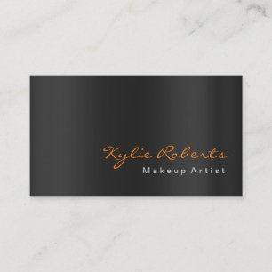 Makeup Artist Black Gray Orange Calligraphy Visitenkarte