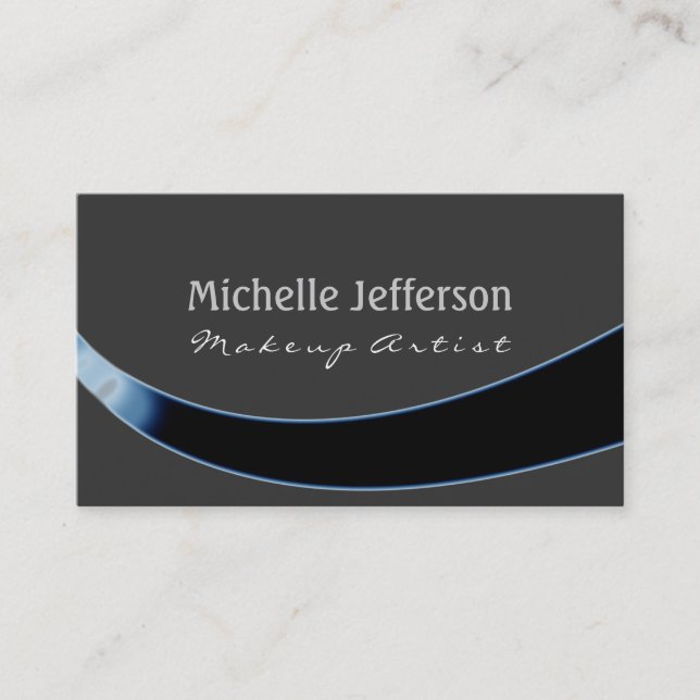 Makeup Artist Blue Gray Muster Business Card Visitenkarte (Vorderseite)