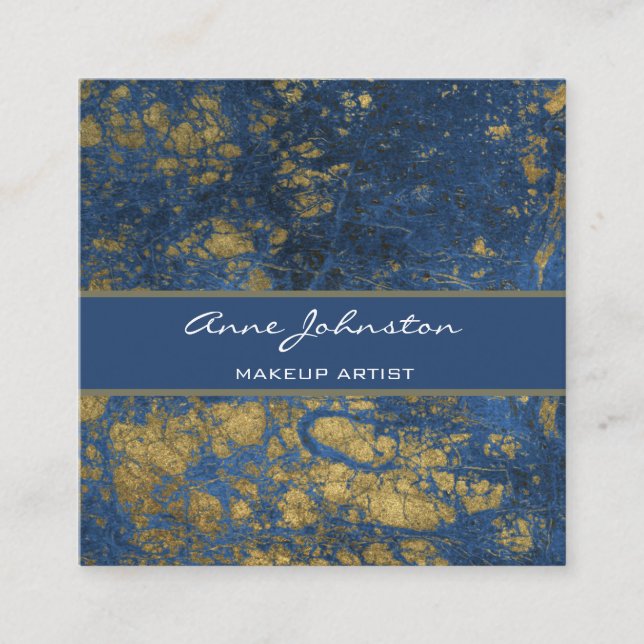 Makeup Artist Blue Marble Quadratische Visitenkarte (Vorderseite)