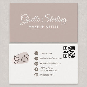 Makeup Artist Blush Mauve Modern Eleganter QR Code Visitenkarte