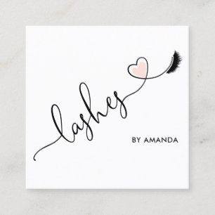 Makeup Artist Blush Pink Eyes Lashes Herz Quadratische Visitenkarte