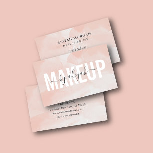 Makeup Artist Bold Typografy Blush Pink Business Visitenkarte