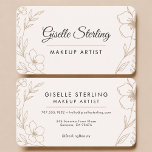 Makeup Artist Botanical Blush Black  Visitenkarte<br><div class="desc">Promote your beauty brand with this makeup artist botanical blush black business card. Soft blush tones paired with bold black accents and botanical details create a refined, professional look. The clean layout keeps contact information easy to read, making this card ideal for makeup artists, beauty professionals, and freelance creatives seeking...</div>