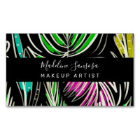 Makeup Artist Bright Jungle Doodles Black