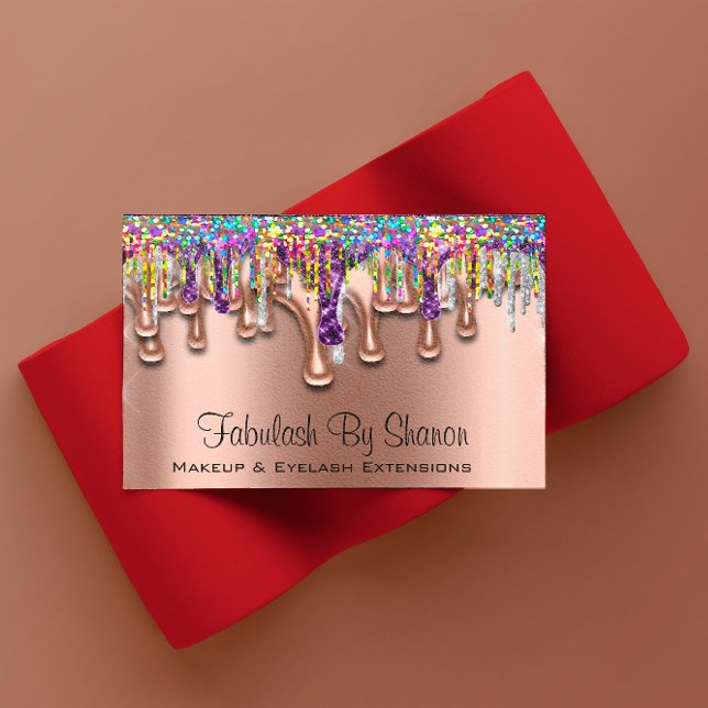 Makeup Artist Brow Lila Holograph Visitenkarte (Makeup Artist Brow Purple Holograph Business Card)