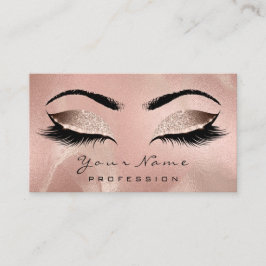 Makeup Artist Brown Lashes Glitzer Skin Rose Gold Visitenkarte