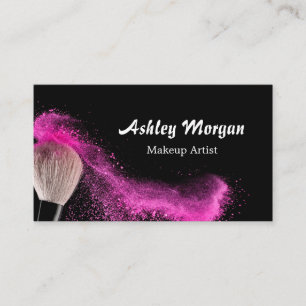 Makeup Artist Brush Powder modifiziert Schwarz-wei Visitenkarte