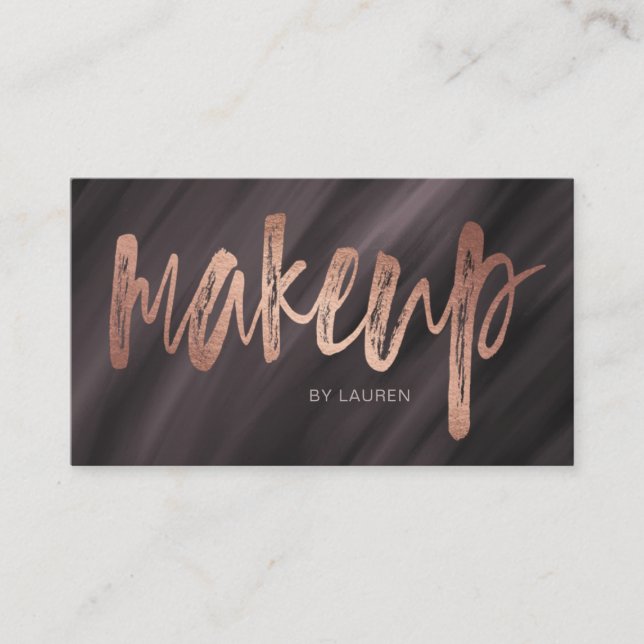 Makeup Artist Brush Typografie | Visitenkarte (Vorderseite)
