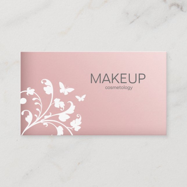 Makeup Artist Business Card Blume pink Visitenkarte (Vorderseite)