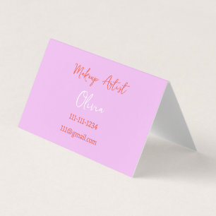MAKEUP ARTIST BUSINESS CARD PINK AND RED VISITENKARTEN