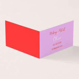 MAKEUP ARTIST BUSINESS CARD PINK AND RED VISITENKARTEN