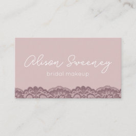 Makeup Artist Business Card Rose und Spitze Visitenkarte