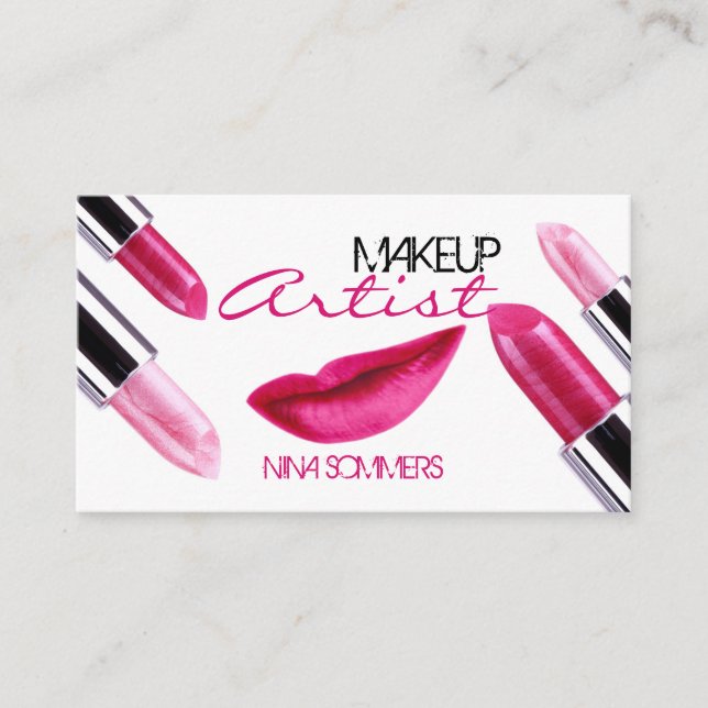 Makeup Artist Business Card Visitenkarte (Vorderseite)