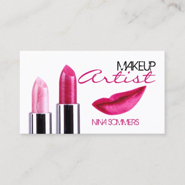 Makeup Artist Business Card Visitenkarte (Vorderseite)