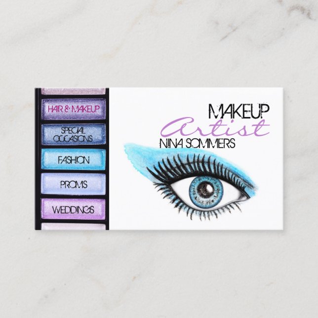 Makeup Artist Business Card Visitenkarte (Vorderseite)