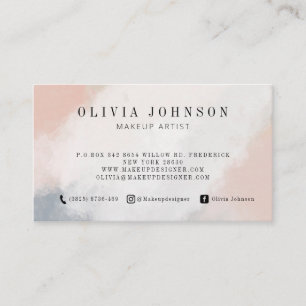 Makeup Artist Business Cards Blush Rose Grau Creme Visitenkarte