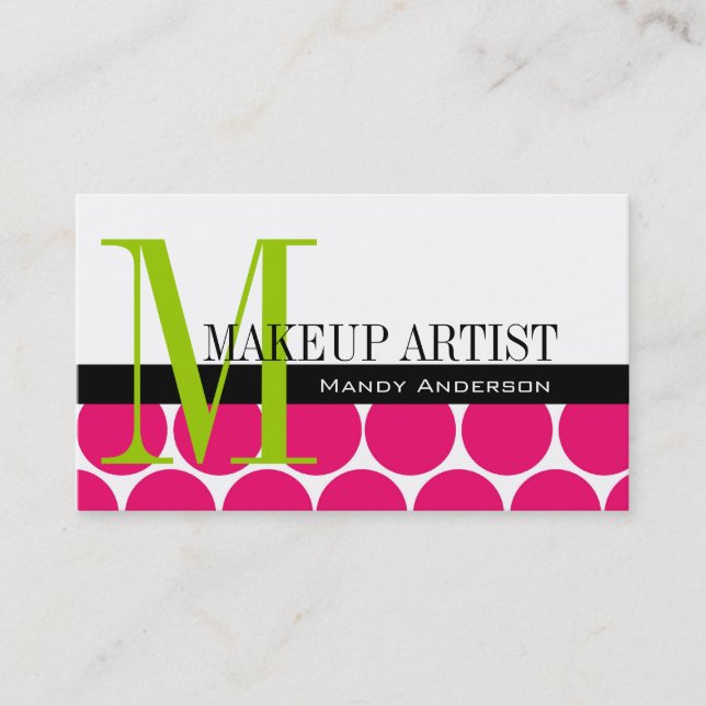 Makeup Artist Business Cards in Pink Visitenkarte (Vorderseite)