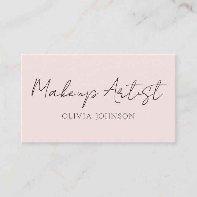 Makeup Artist Business Cards | Signaturschrift Visitenkarte (Vorderseite)