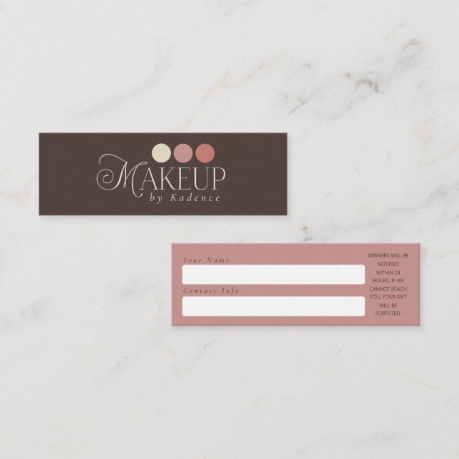 Makeup Artist Business Logo Raffle Ticket (Vorne/Hinten)