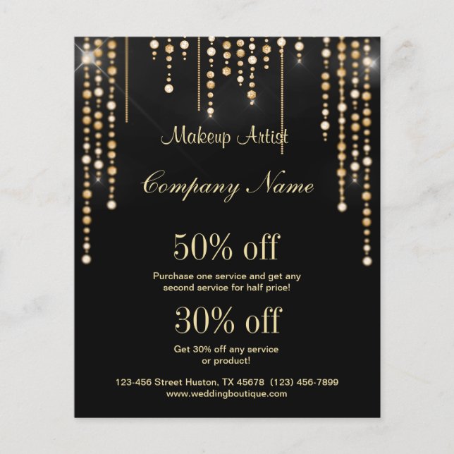 Makeup artist business personalisiert Flyer (Vorne)